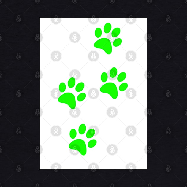 Light Green Pawprints on White by Blue Butterfly Designs 